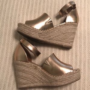 Steve Madden rose gold wedges!